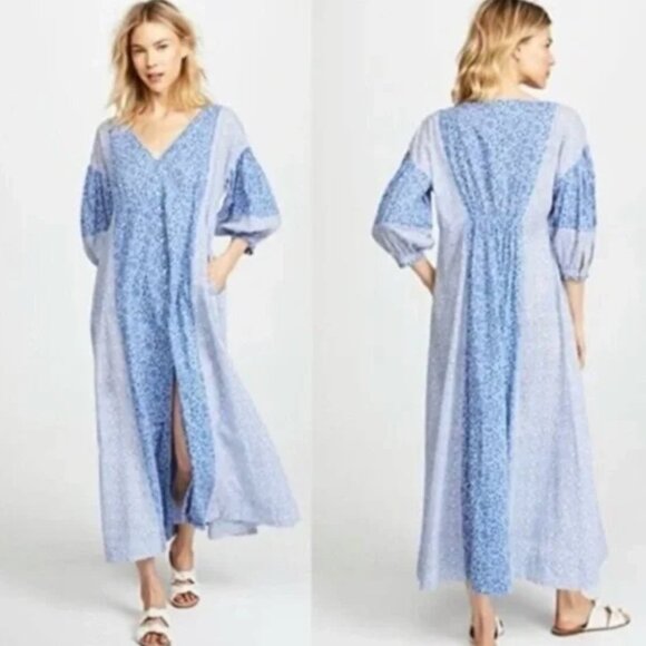 Hatch Size 2 Maternity Nessa Blue Floral Dress - Picture 5 of 8